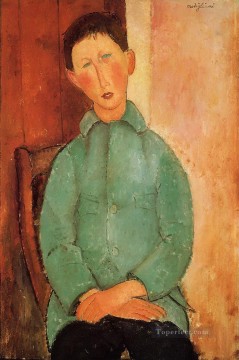 Amedeo Modigliani Painting - niño con camisa azul Amedeo Modigliani